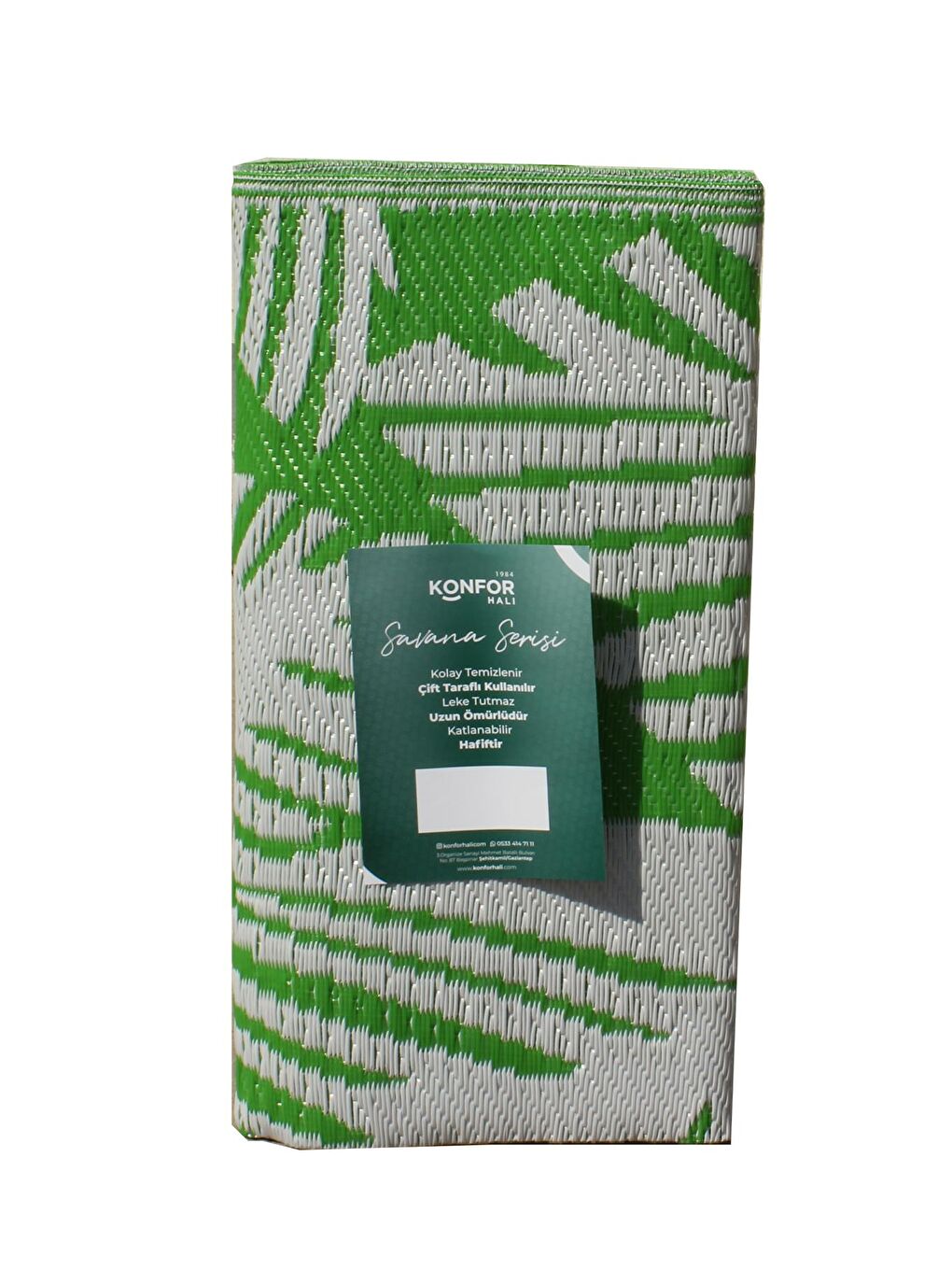 Yeşil Savana 8803 Plaj Kamp Piknik Bahçe Halısı Balkon Teras Hasır Mat Savan Halı-150x210-4