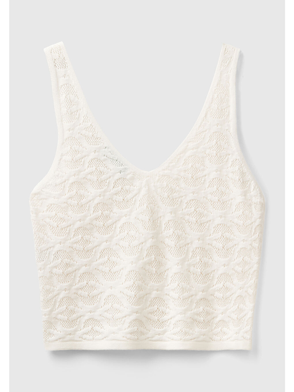 Ekru Kadın Krem %100 Pamuk Tamamı Desenli Derin V Yaka Sıfır Kol Bluz-1