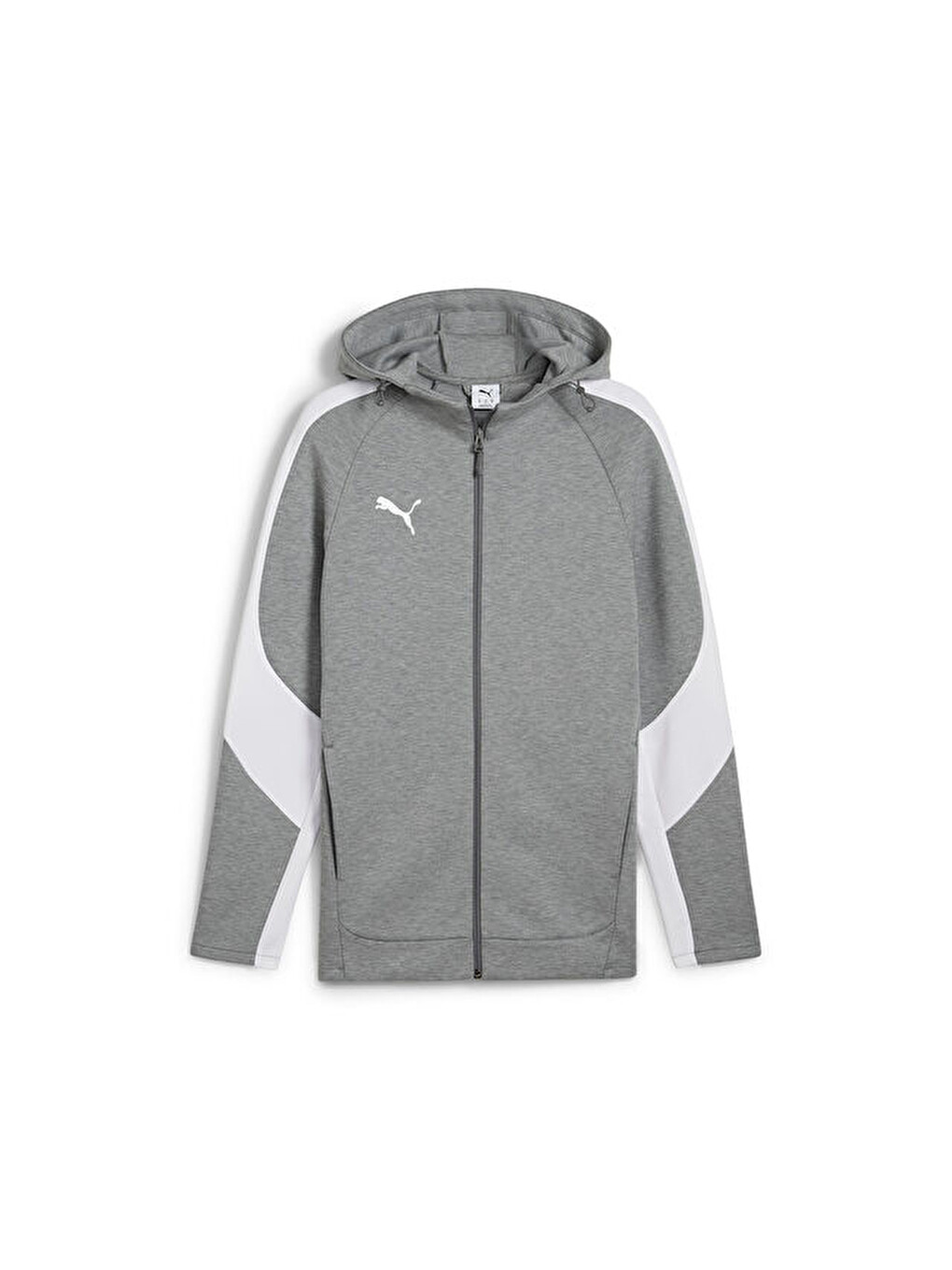 Team Evostripe Hooded Erkek Futbol Kamp Fermuarlı Sweatshirt 65994733 Gri
