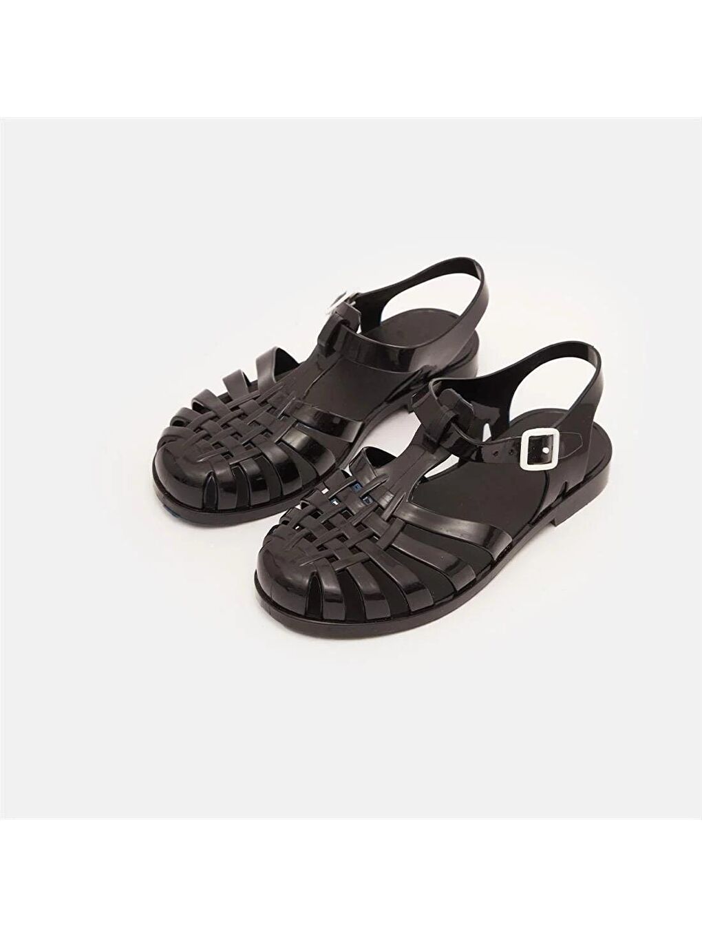 Siyah Kaymaz Taban Arkası Açık Tokalı Çocuk Sandalet 74-12-24Ç