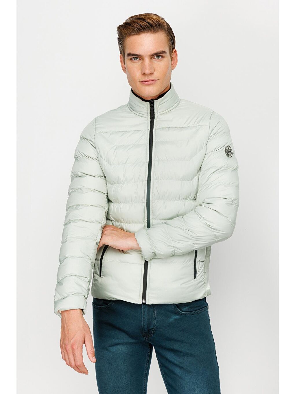 Erkek Mint Yeşil Şişme Mont-1