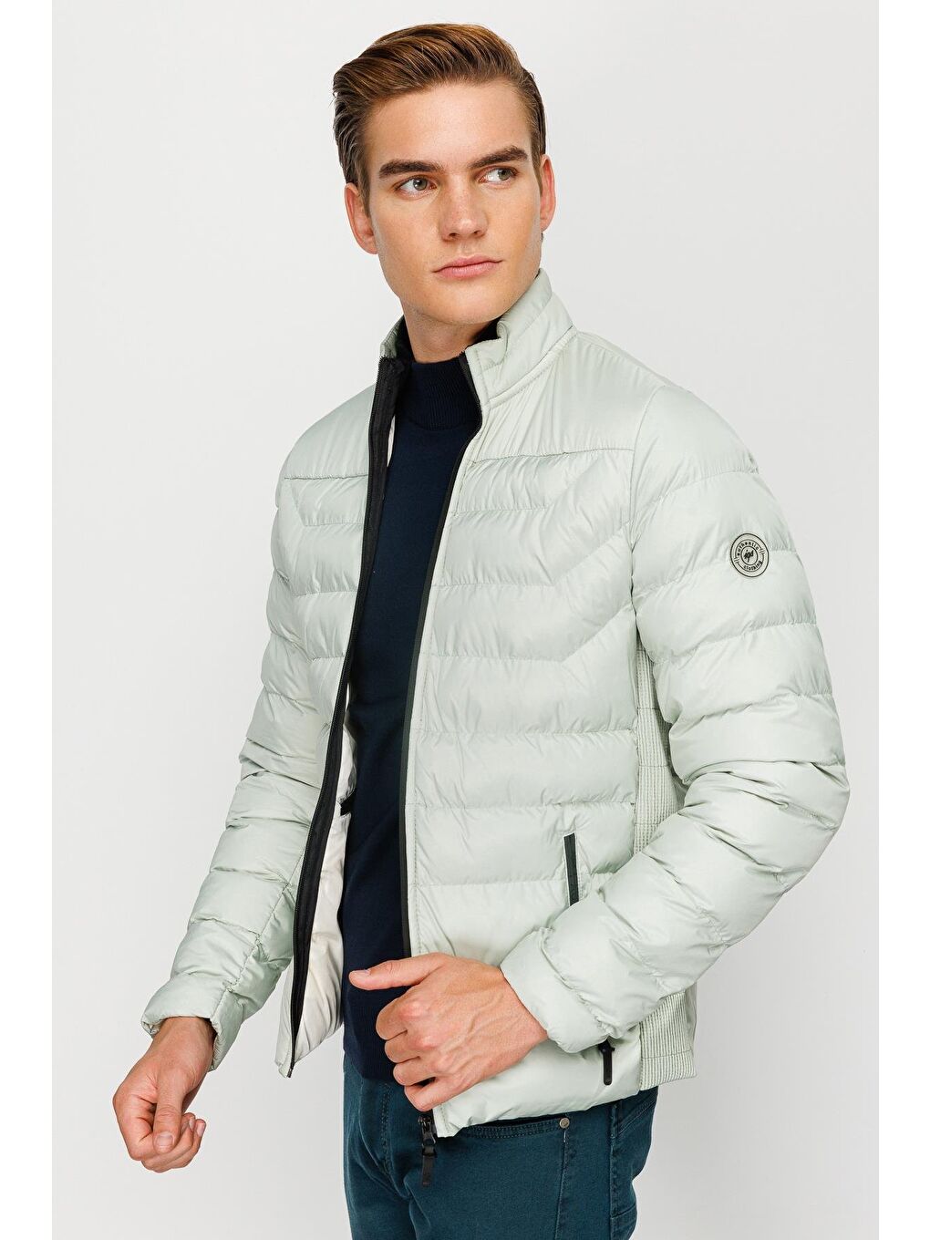 Erkek Mint Yeşil Şişme Mont-2