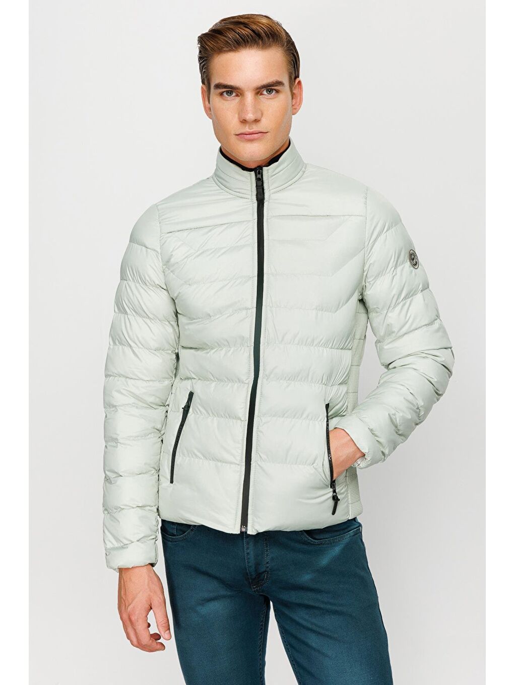 Erkek Mint Yeşil Şişme Mont-6