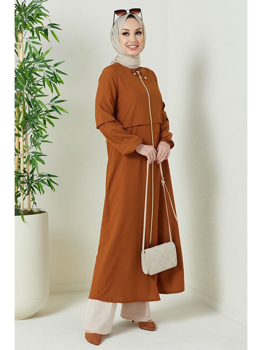 Kahverengi Orta Kadın Taba Kap - 3659-3