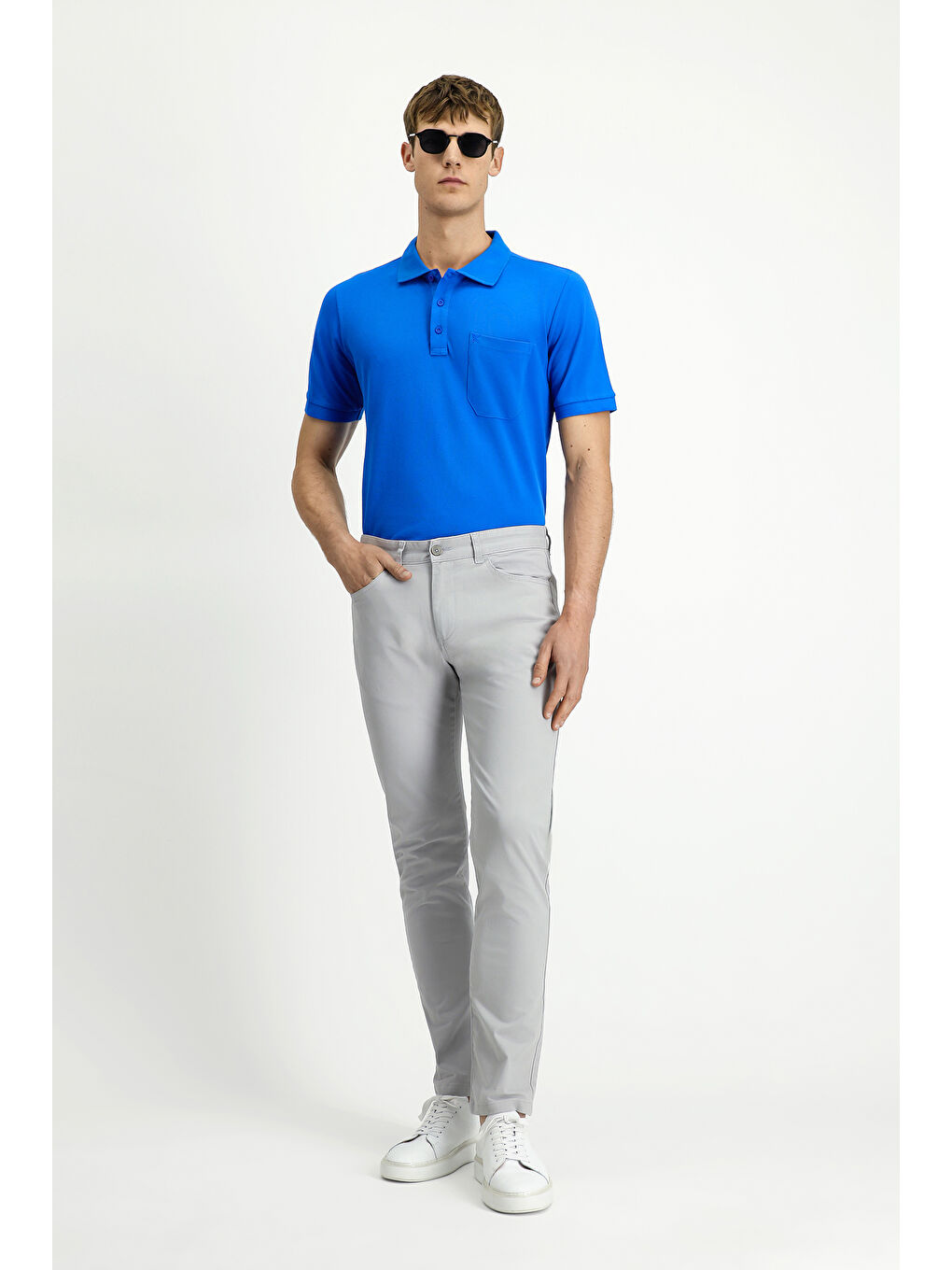 Gri Regular Fit Elastanlı Kanvas / Chino Pantolon-2