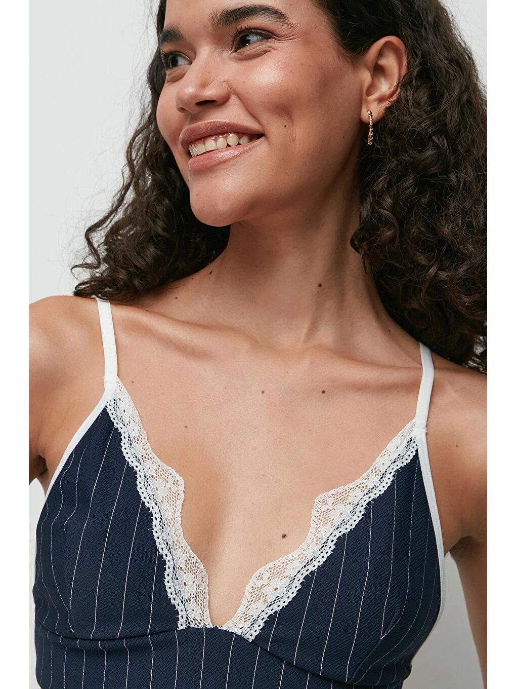 Dantel Detay Bralet Şort Takım 9142 Lacivert-3