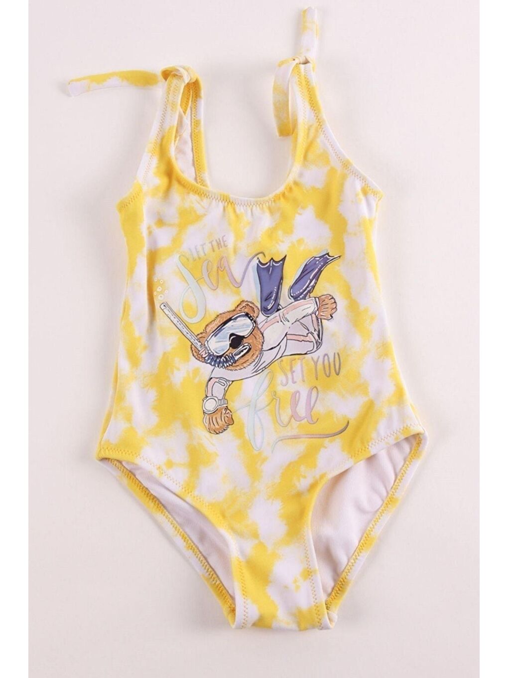 Bear On The Run Kız Çocuk Mayo Sarı