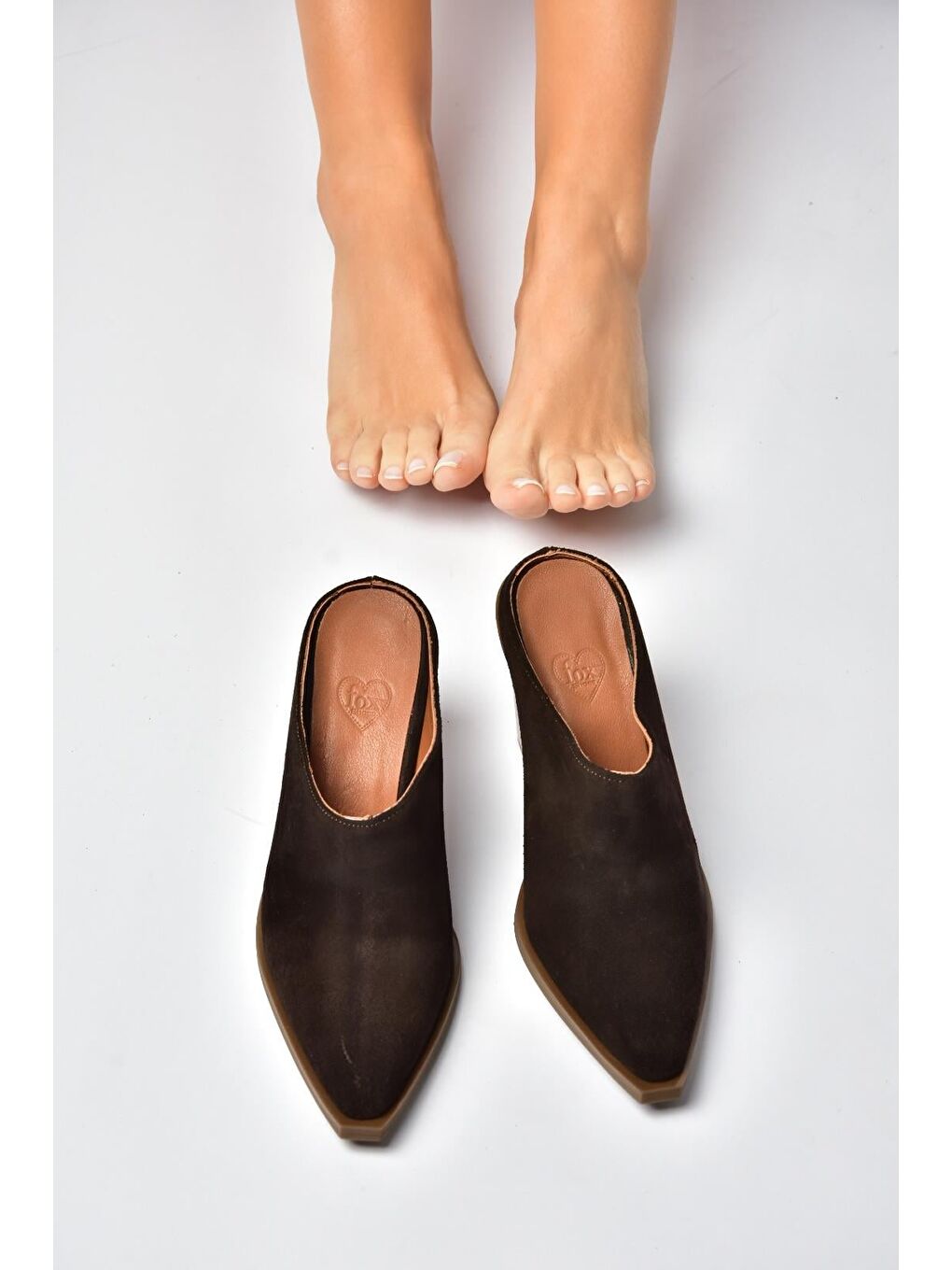 Kahverengi Kadın Topuklu Terlik U654806102-3