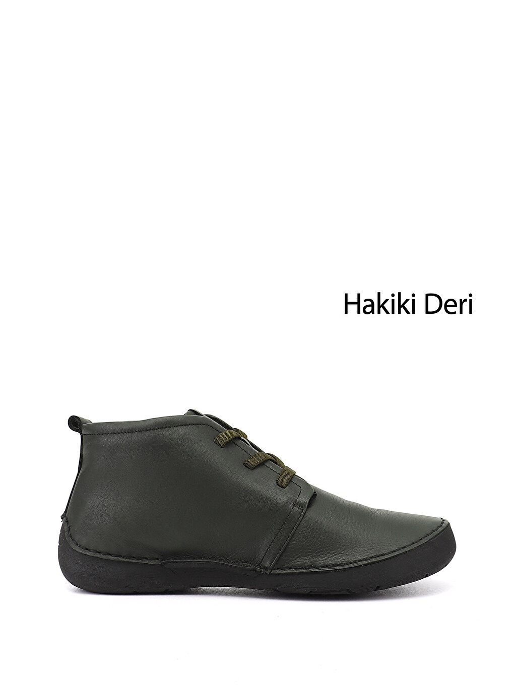 Kadın KOYU HAKİ Bağcıklı Hakiki Deri Comfort Bot