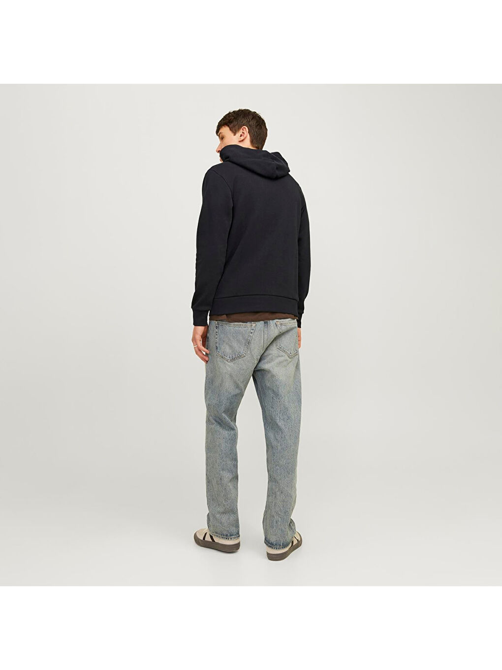 Hood Logo 2 Col Erkek Siyah Kapüşonlu Sweatshirt-2