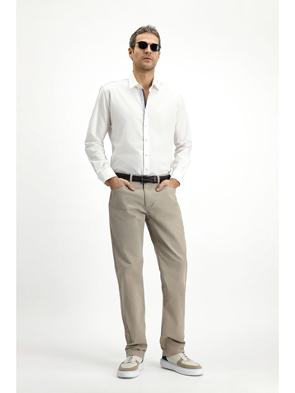 Kahverengi Regular Fit Elastanlı Kanvas / Chino Pantolon-1