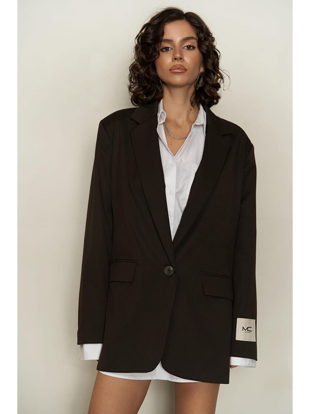 Kahverengi Spencer Acı Kahve Blazer Ceket