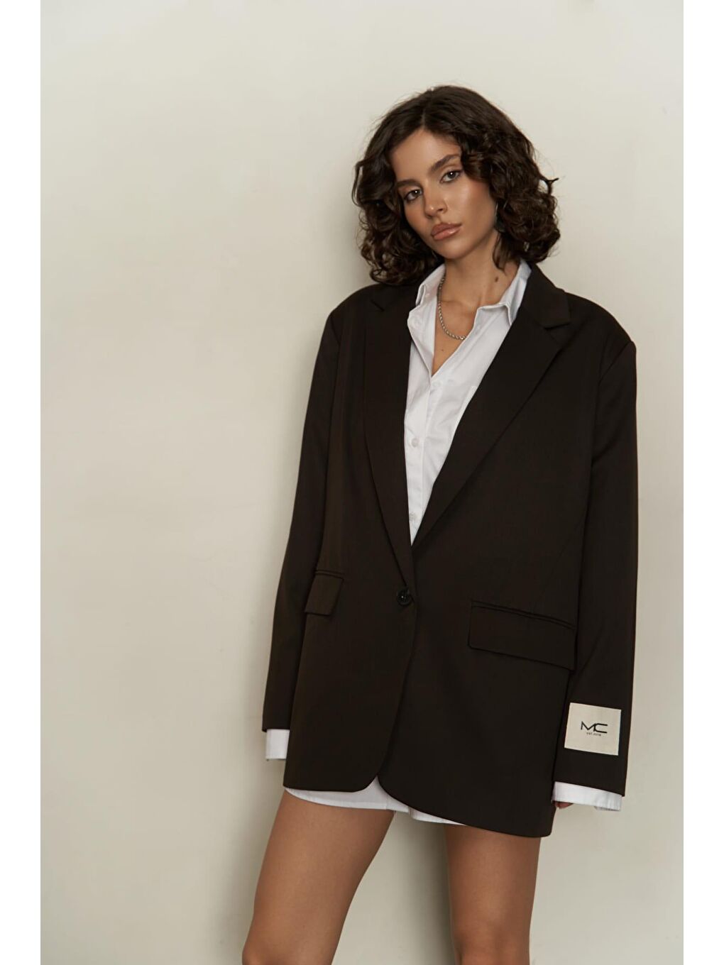 Kahverengi Spencer Acı Kahve Blazer Ceket-5