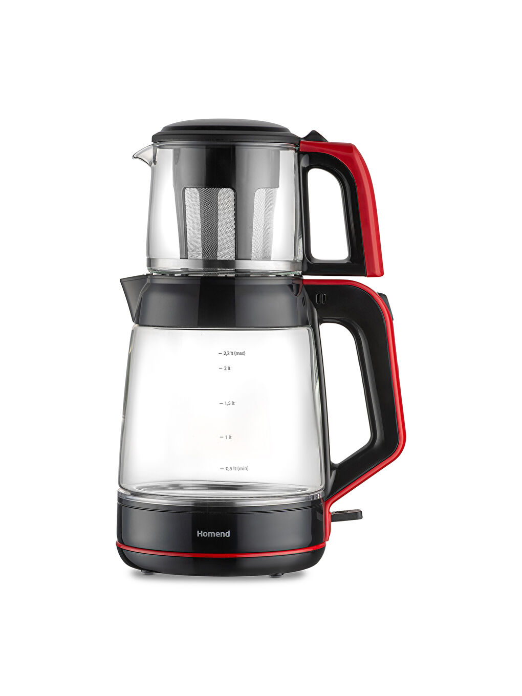 Infinity 1764H Cam Çay Makinesi Siyah Kırmızı-1