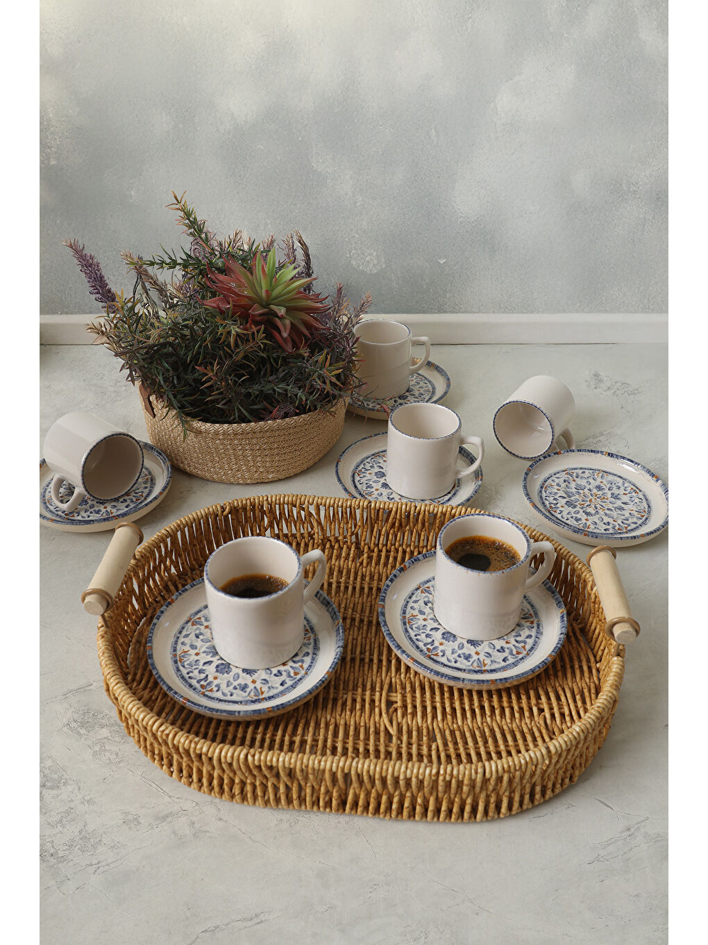 Karışık Sapphire Nordic Kahve Takımı 12 Parça 6 Kişilik-1