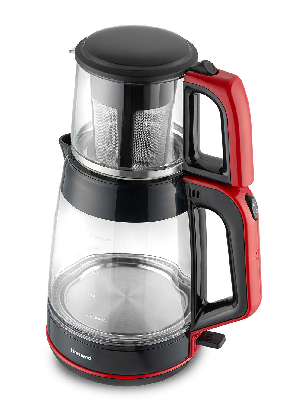 Infinity 1764H Cam Çay Makinesi Siyah Kırmızı-3