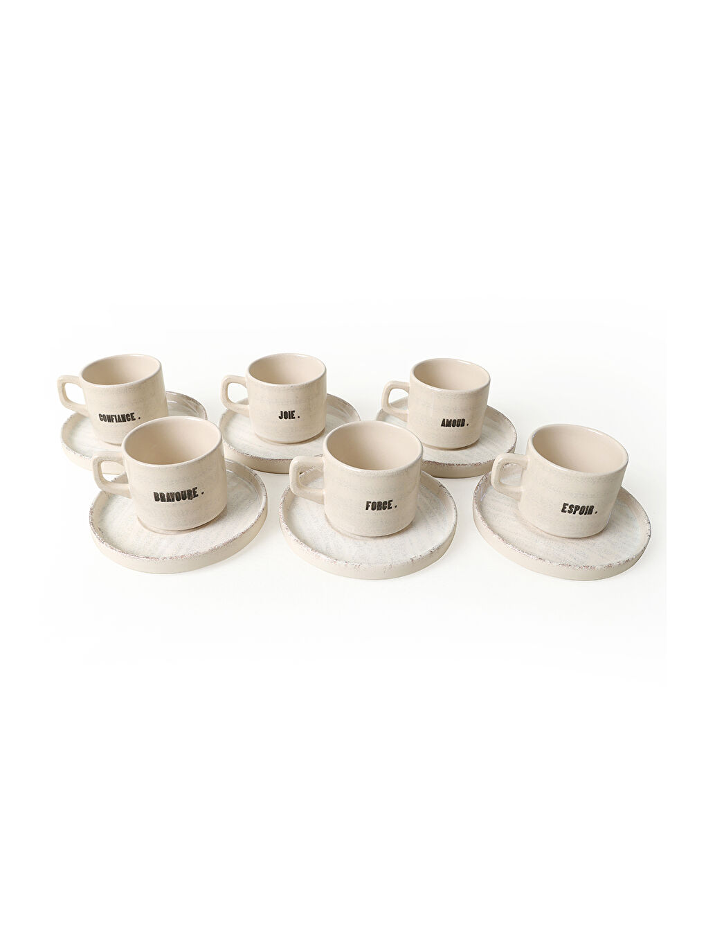 Keramika Karişik Deep Collection Mottolu Stackable Çay Takımı 12 Parça 6 Kişilik - 3