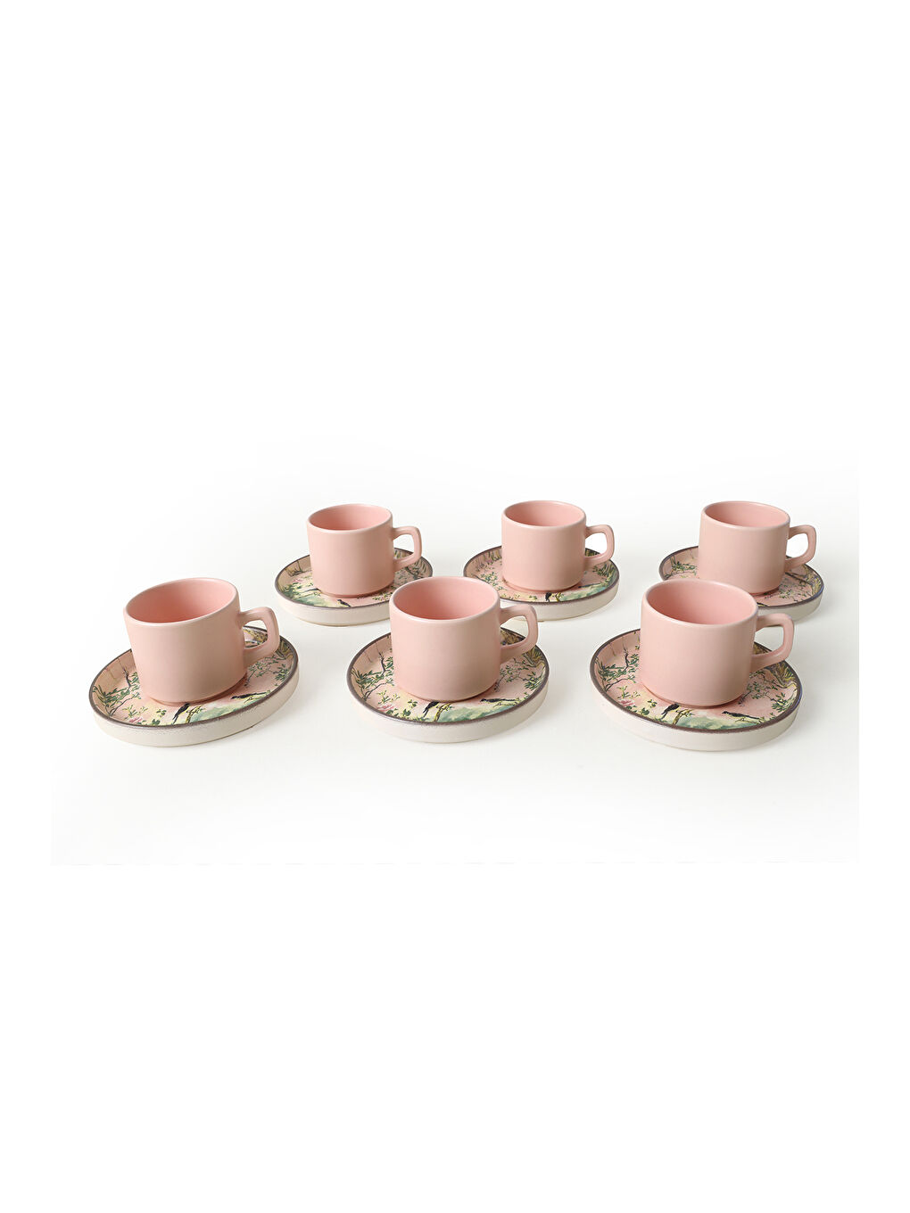 Karışık Pink Woods Stackable Çay Takımı 12 Parça 6 Kişilik-4