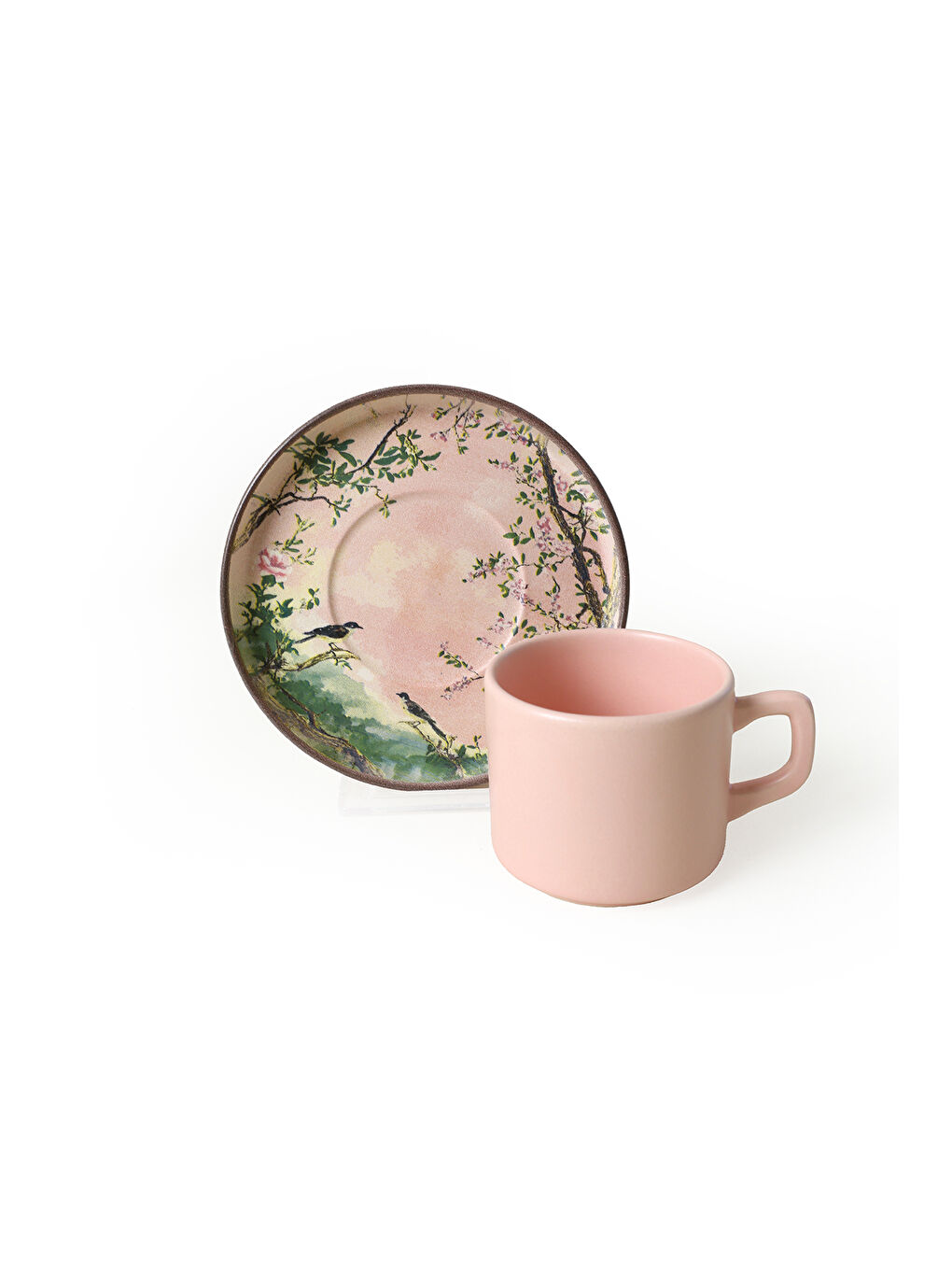 Karışık Pink Woods Stackable Çay Takımı 12 Parça 6 Kişilik-6