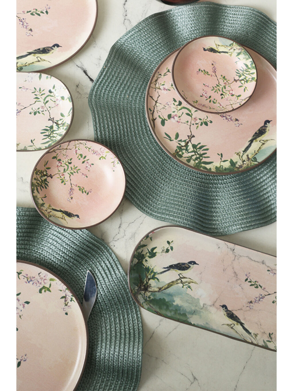 Karışık Pink Woods Kahvaltı Takımı 12 Parça 6 Kişilik-3