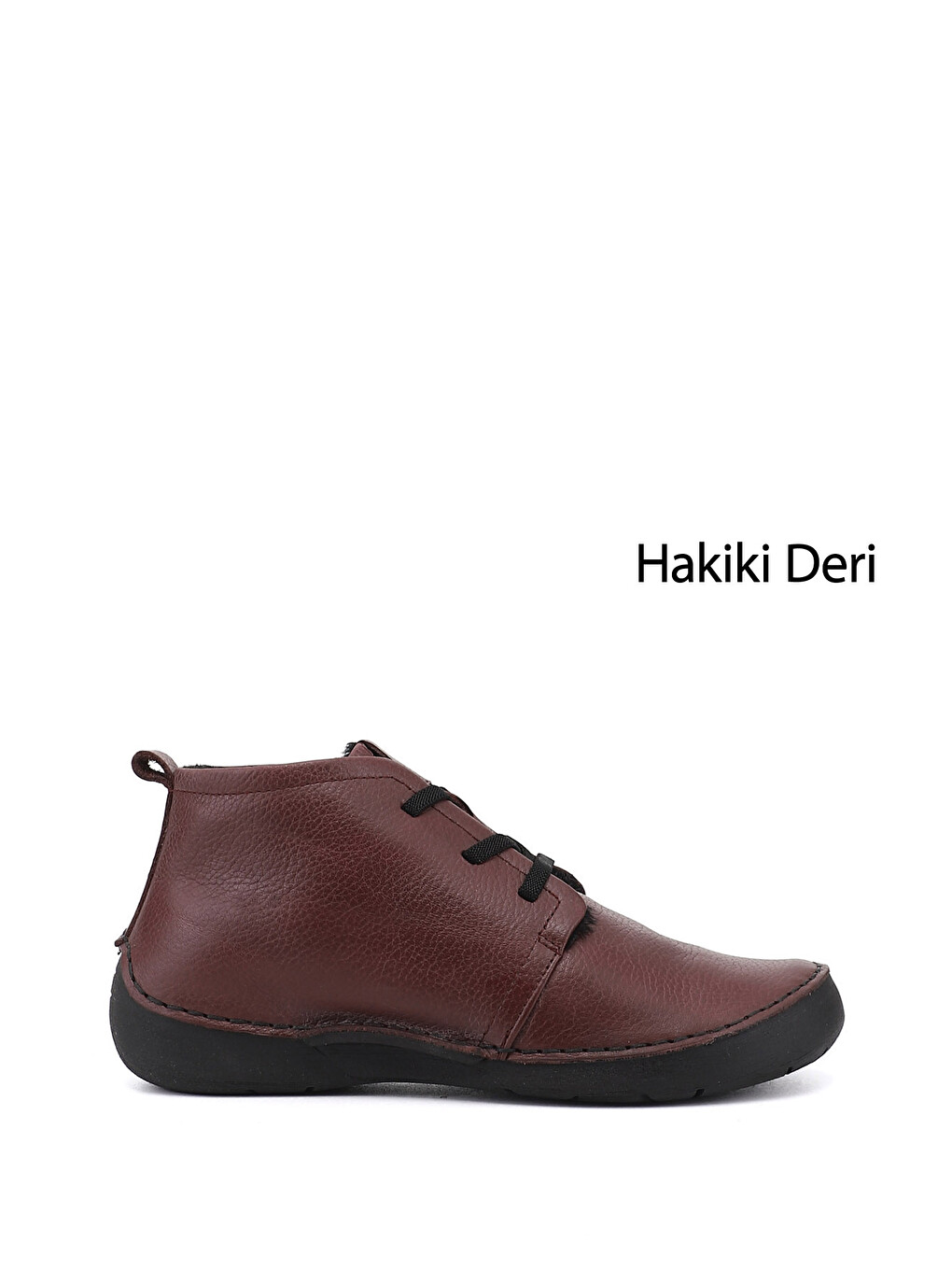 Bordo Kadın KOYU BORDO Bağcıklı Hakiki Deri Comfort Bot
