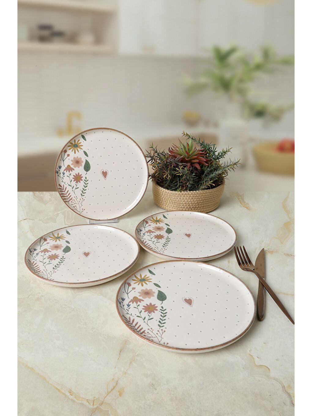 Karışık Soft Bloom Nordic Pasta Tabağı 22 Cm 4 Adet-1