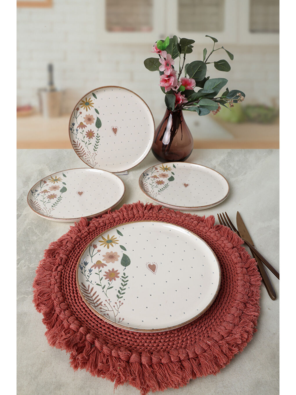 Karışık Soft Bloom Nordic Pasta Tabağı 22 Cm 4 Adet-3