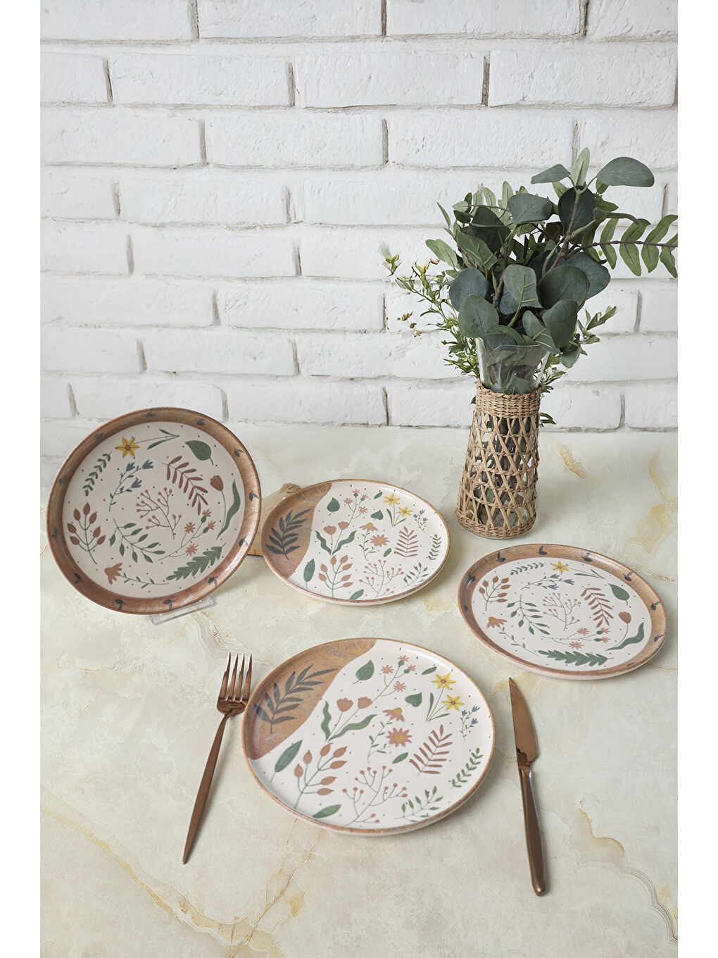 Karışık Soft Bloom Nordic Pasta Tabağı 22 Cm 4 Adet-2