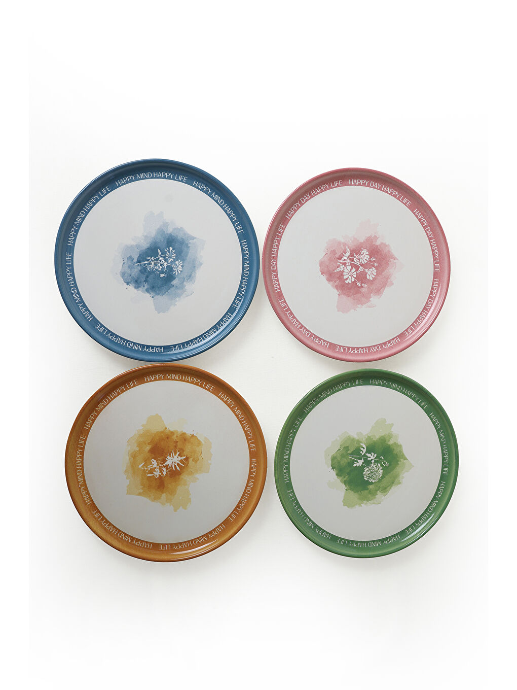 Karışık Flowers Mottolu Nordic Pasta Tabağı 22 Cm 4 Adet-3