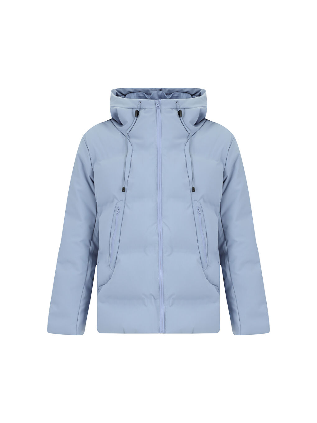 Mavi Kapüşonlu Şişme Spor Mont