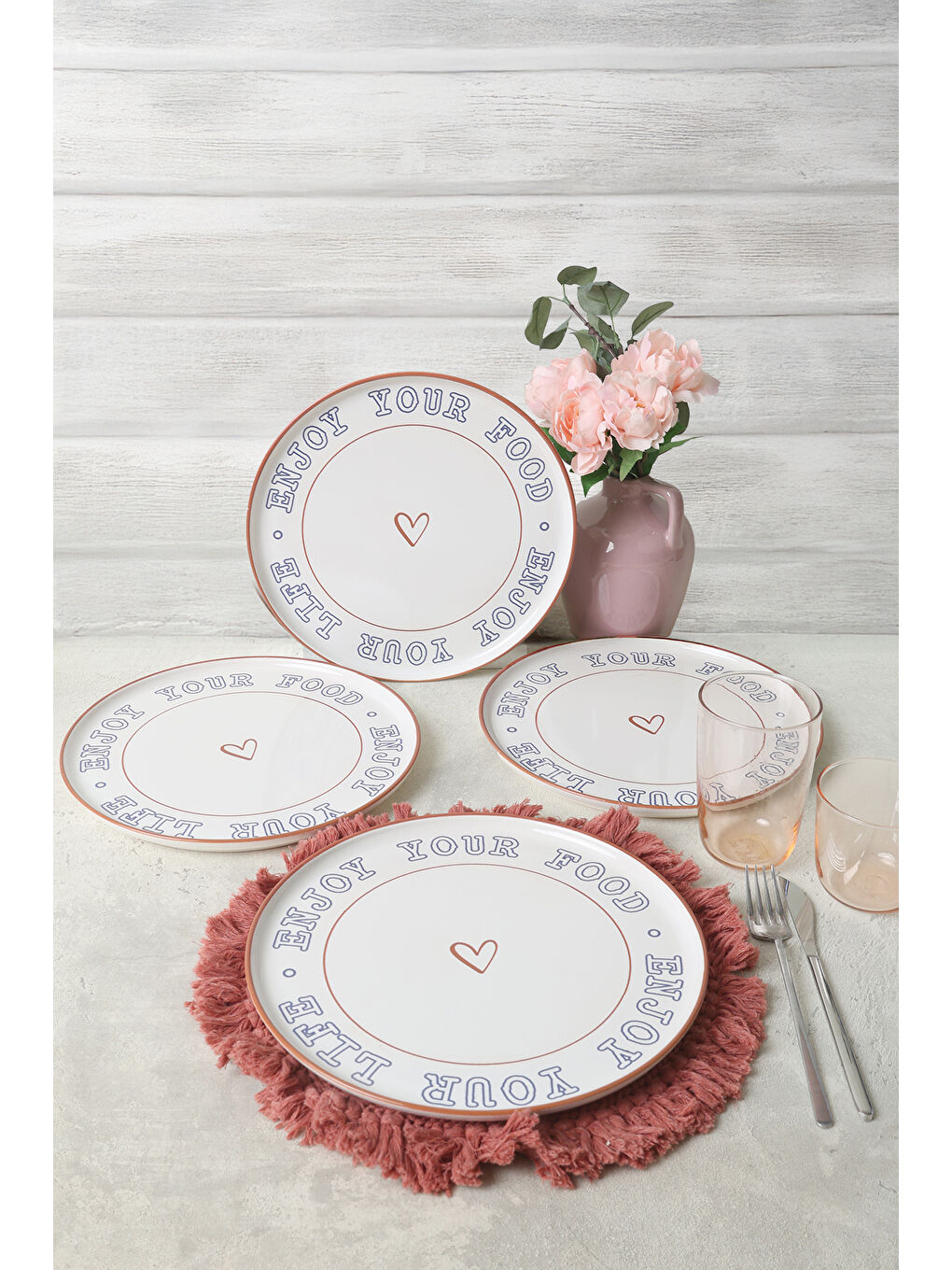 Karışık Enjoy Your Food Nordic Servis Tabağı 28 cm 4 Adet-1