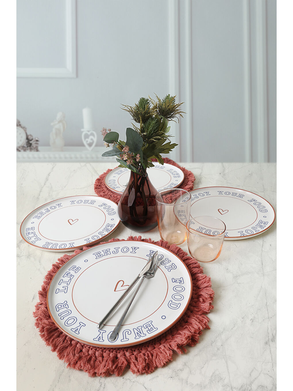 Karışık Enjoy Your Food Nordic Servis Tabağı 28 cm 4 Adet-2