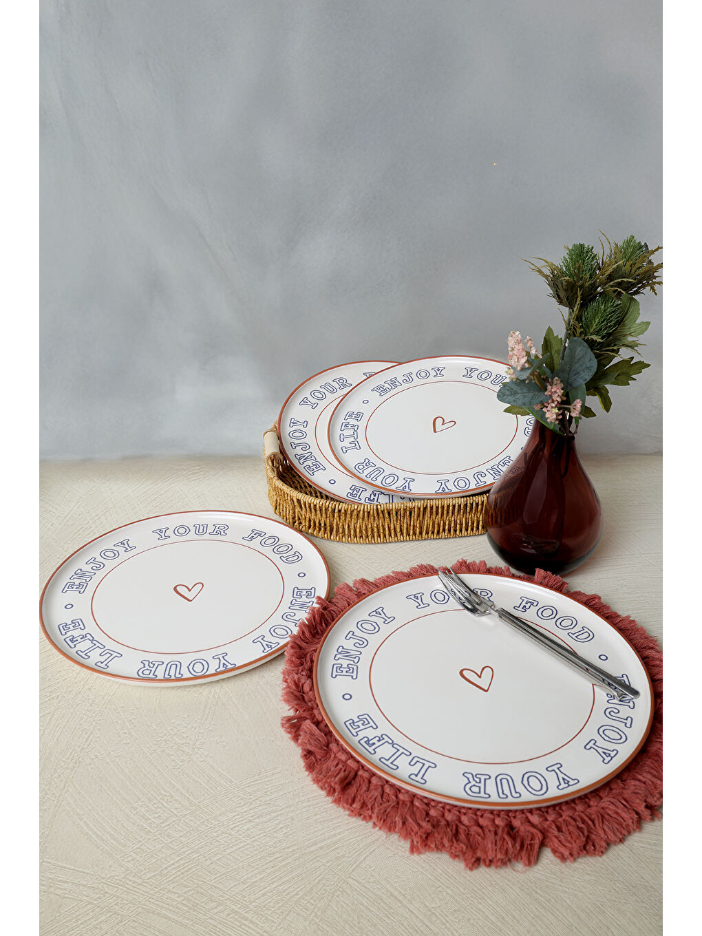 Karışık Enjoy Your Food Nordic Servis Tabağı 28 cm 4 Adet-3