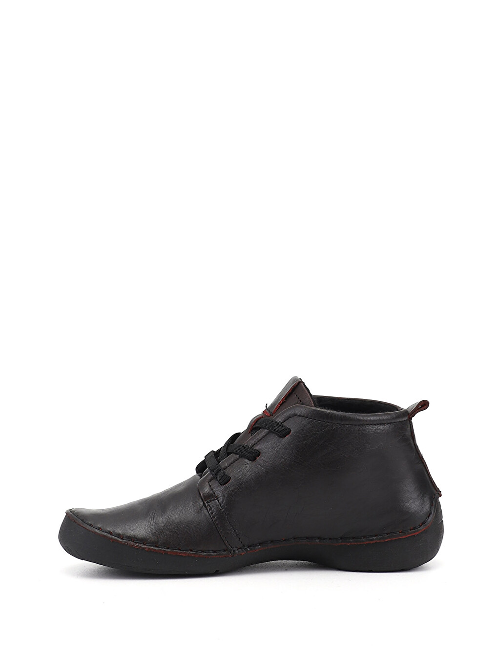 Bordo Kadın AÇIK BORDO Bağcıklı Hakiki Deri Comfort Bot-4