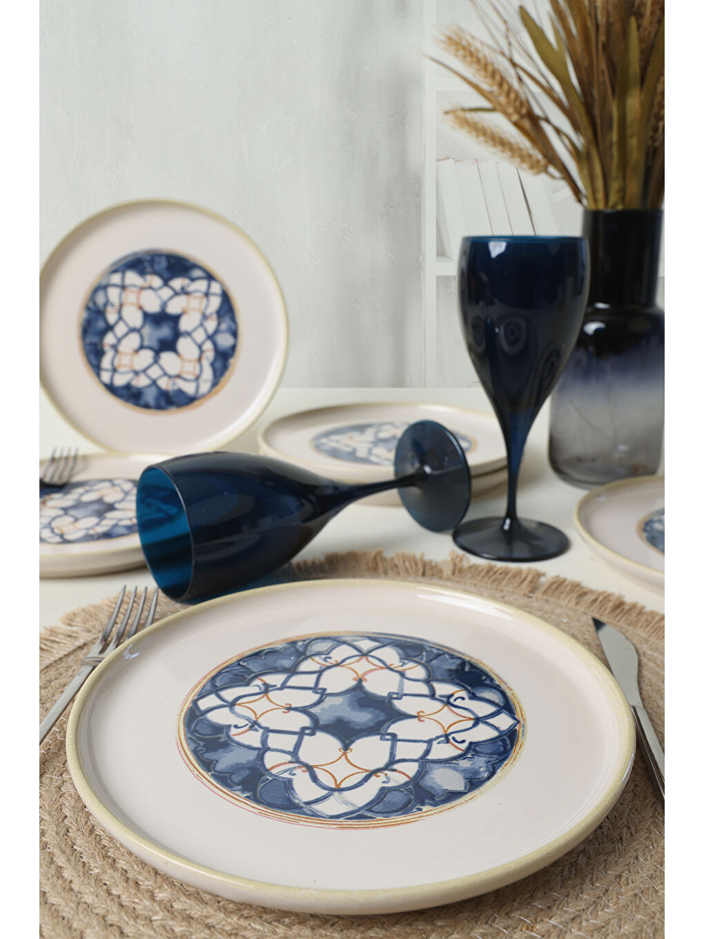 Karışık Wave Flow Nordic Pasta Tabağı 22 Cm 6 Adet-3