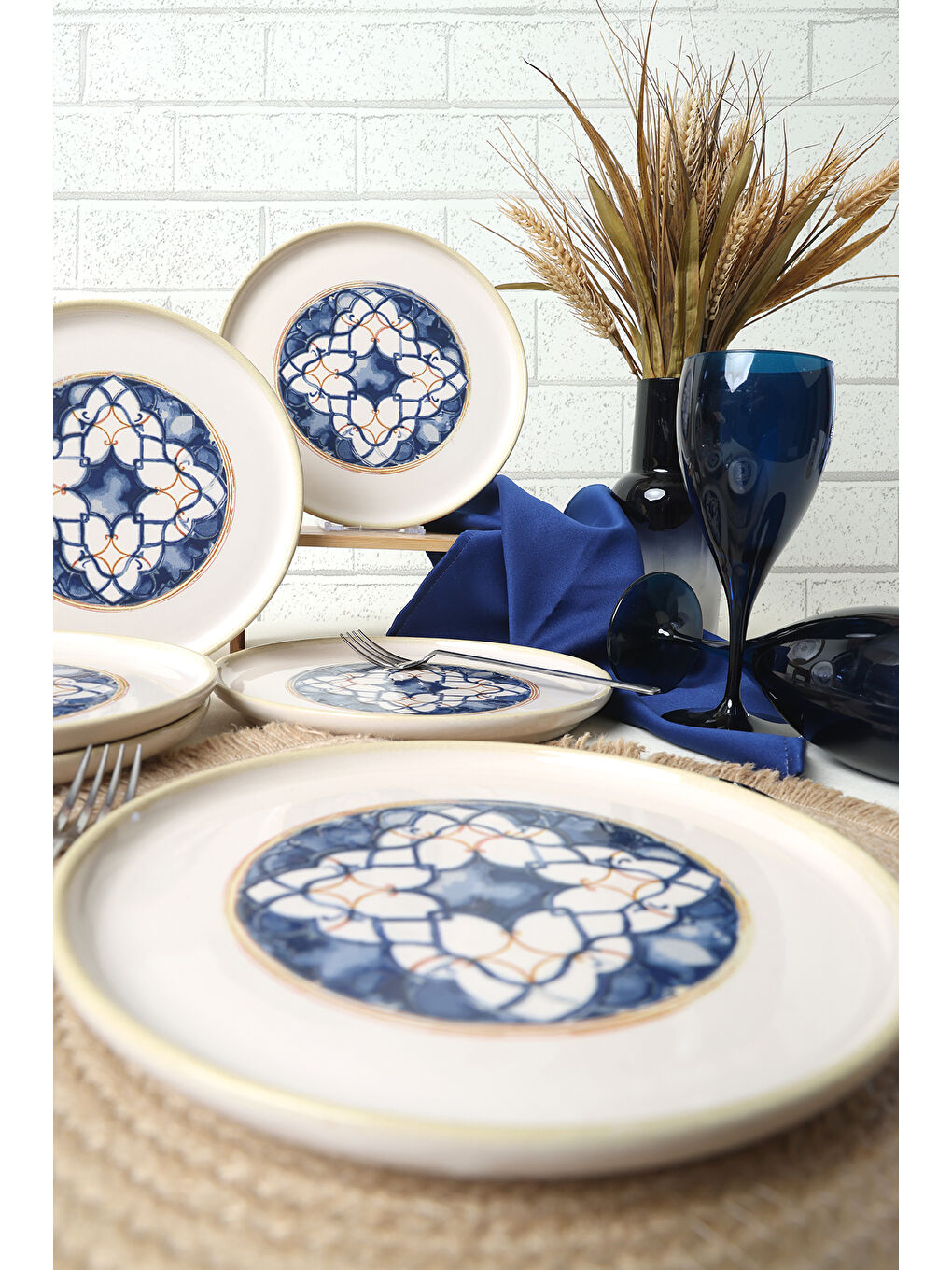 Karışık Wave Flow Nordic Pasta Tabağı 22 Cm 6 Adet-5