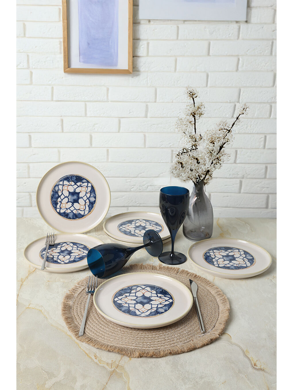 Karışık Wave Flow Nordic Pasta Tabağı 22 Cm 6 Adet-6