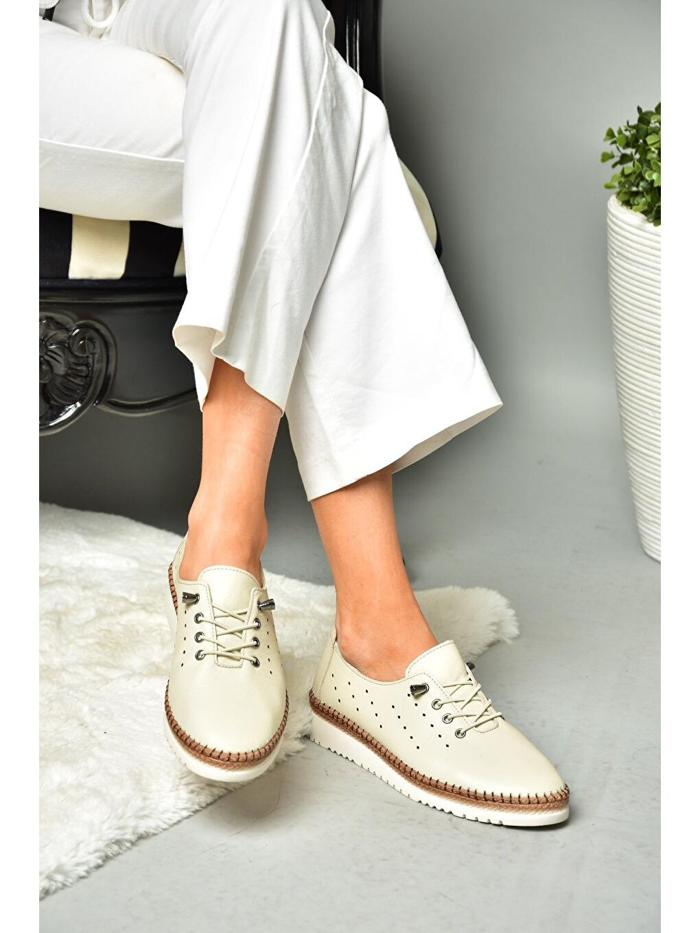 P5555081 Bej Kadın Ayakkabı-2