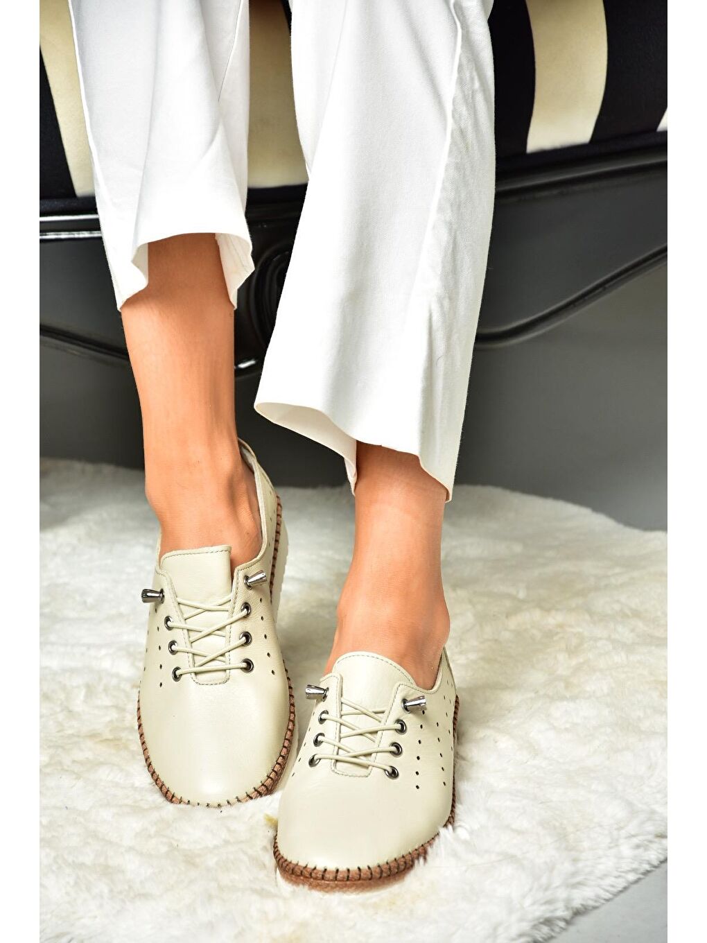 P5555081 Bej Kadın Ayakkabı-3