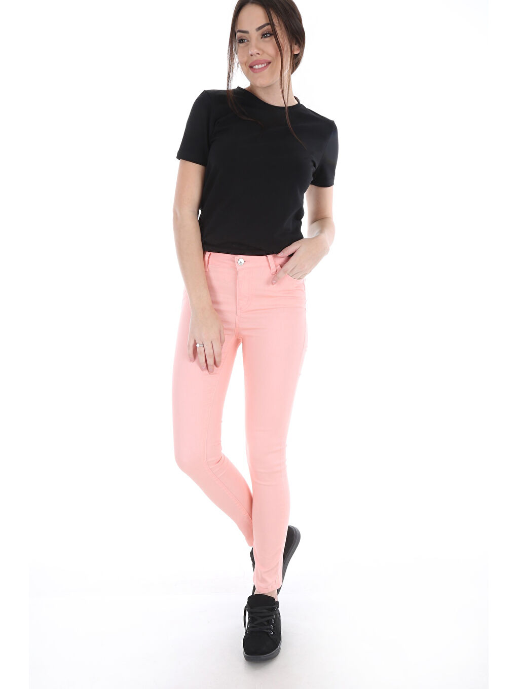 Pembe 6323 BÜYÜK BEDEN GABARDİN PANTOLON - Somon