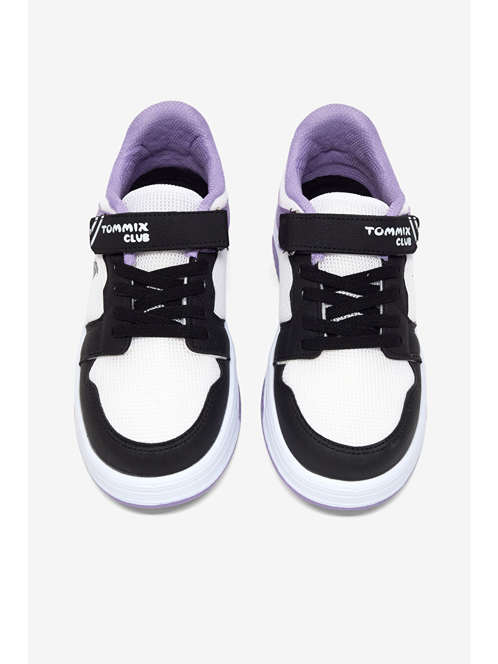 Çocuk Unisex Siyah Lila Rahat Kalıp Ortopedik Cırtlı Sneaker-3