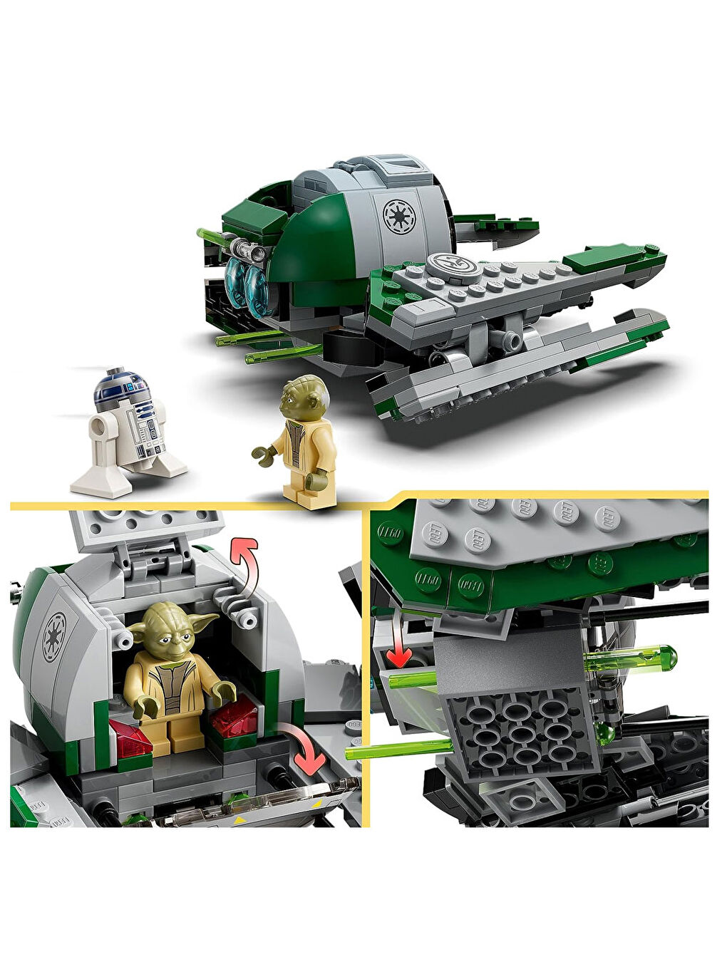 Lego Renksiz Star Wars Yodanın Jedi Starfighterı 75360 - 3