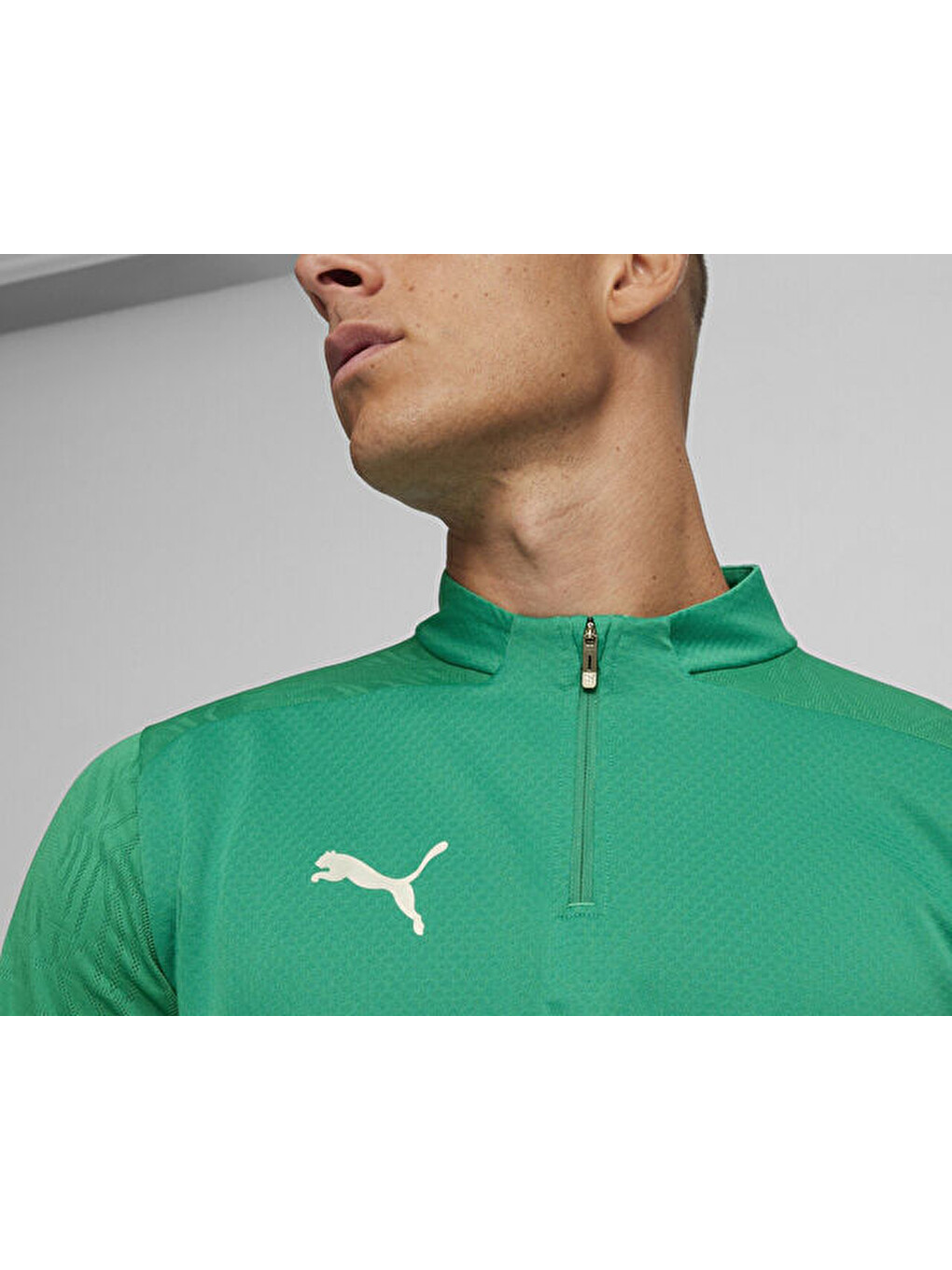 Teamfinal Training 1/4 Zip Erkek Futbol Antrenman Uzun Kollu Tişört 65855105 Yeşil-5