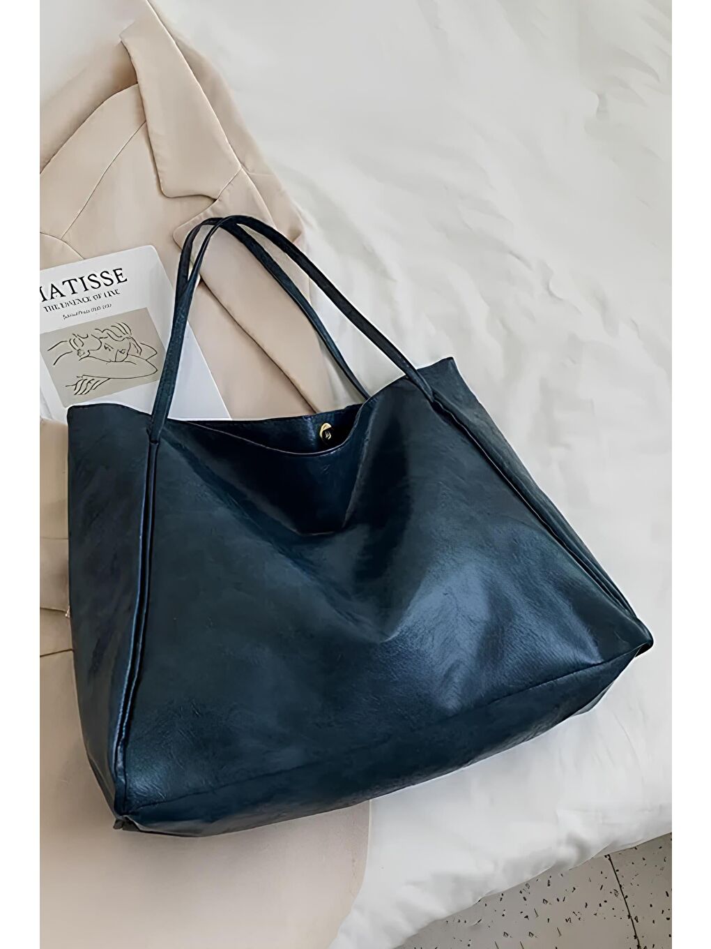 Lacivert Matthew Suni Deri Kadın Omuz Çantası BP-4766O-3