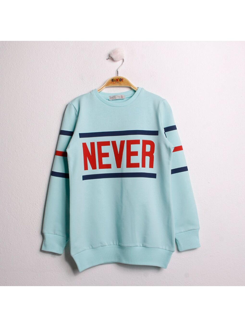 Toontoykids Yeşil Kız Çocuk Sweatshirt Never Baskı