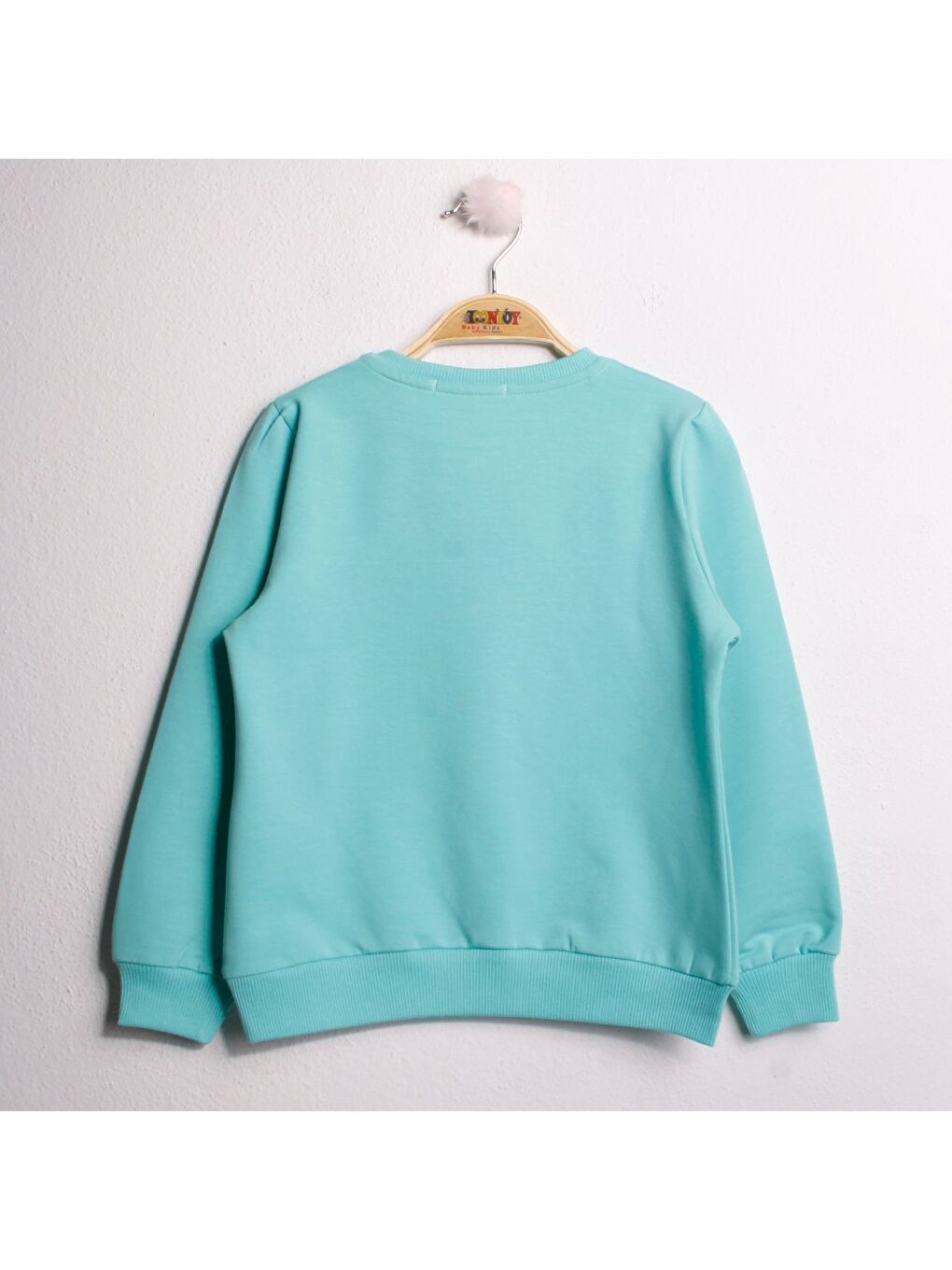 Toontoykids Mint Yeşil Kız Çocuk Sweatshirt Göğsü Yıldız Nakış - 1