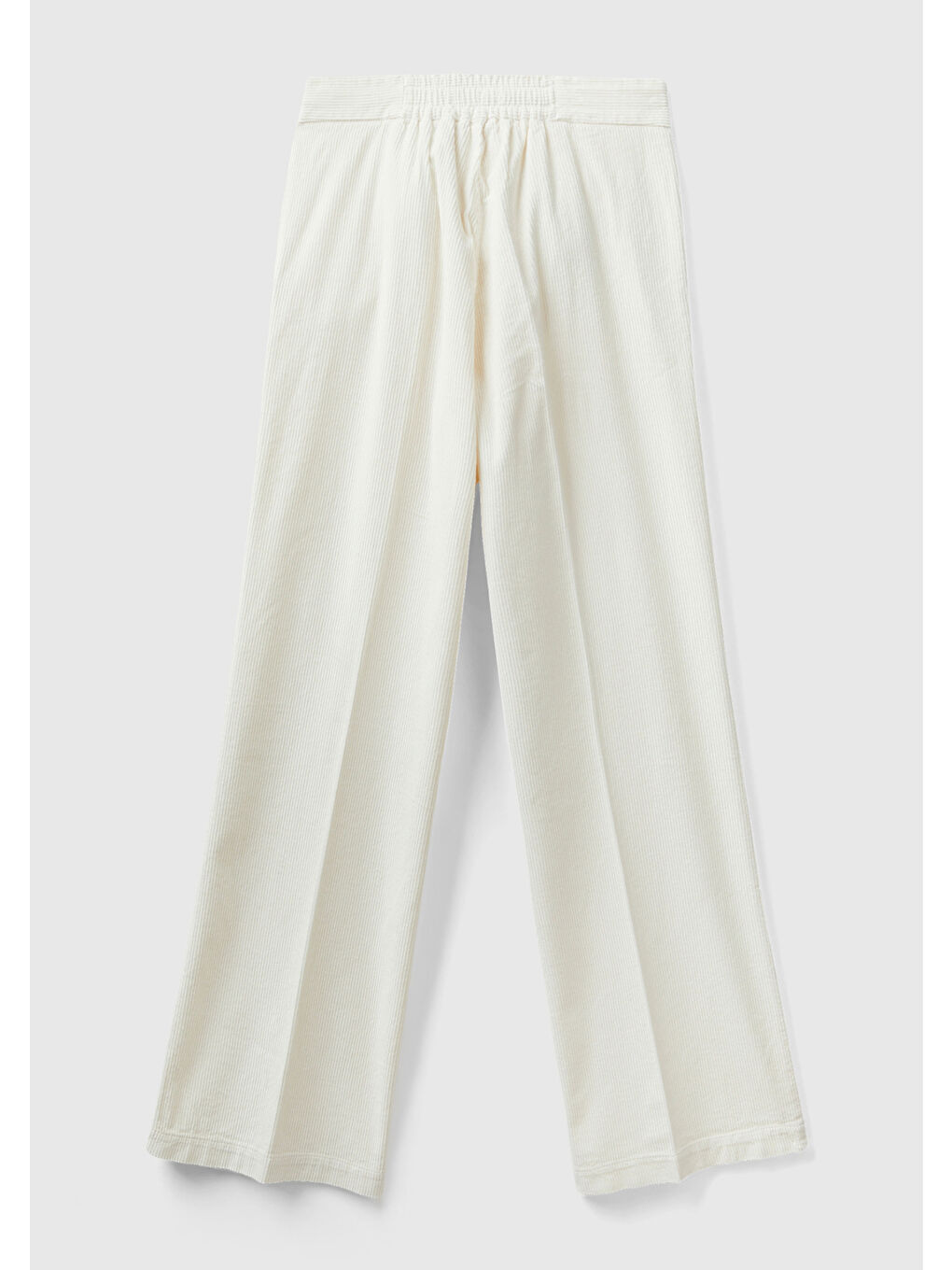 Ekru Kadın Krem Beli İpli Kadife Pantolon-3