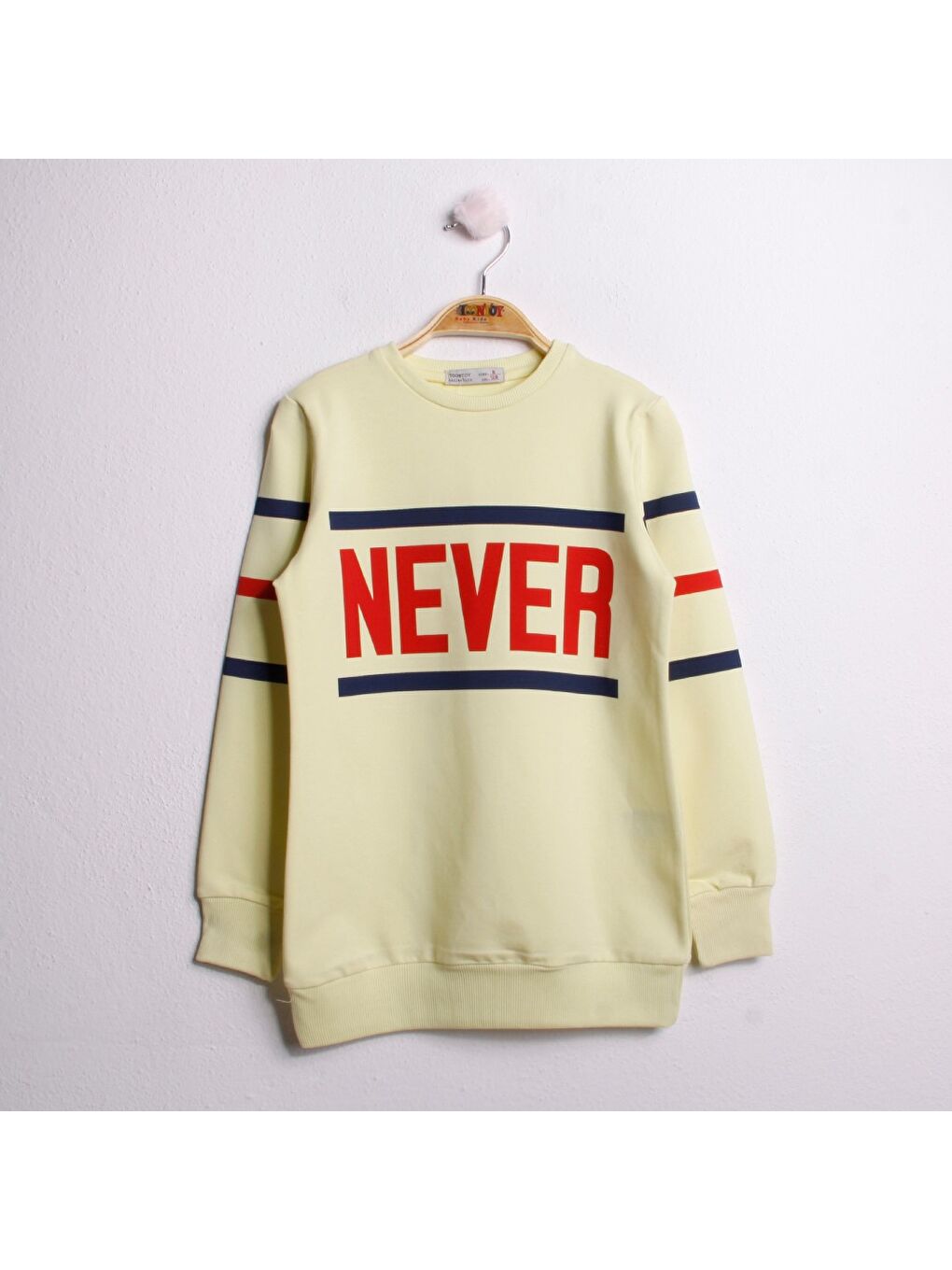 Toontoykids Sarı Kız Çocuk Sweatshirt Never Baskı