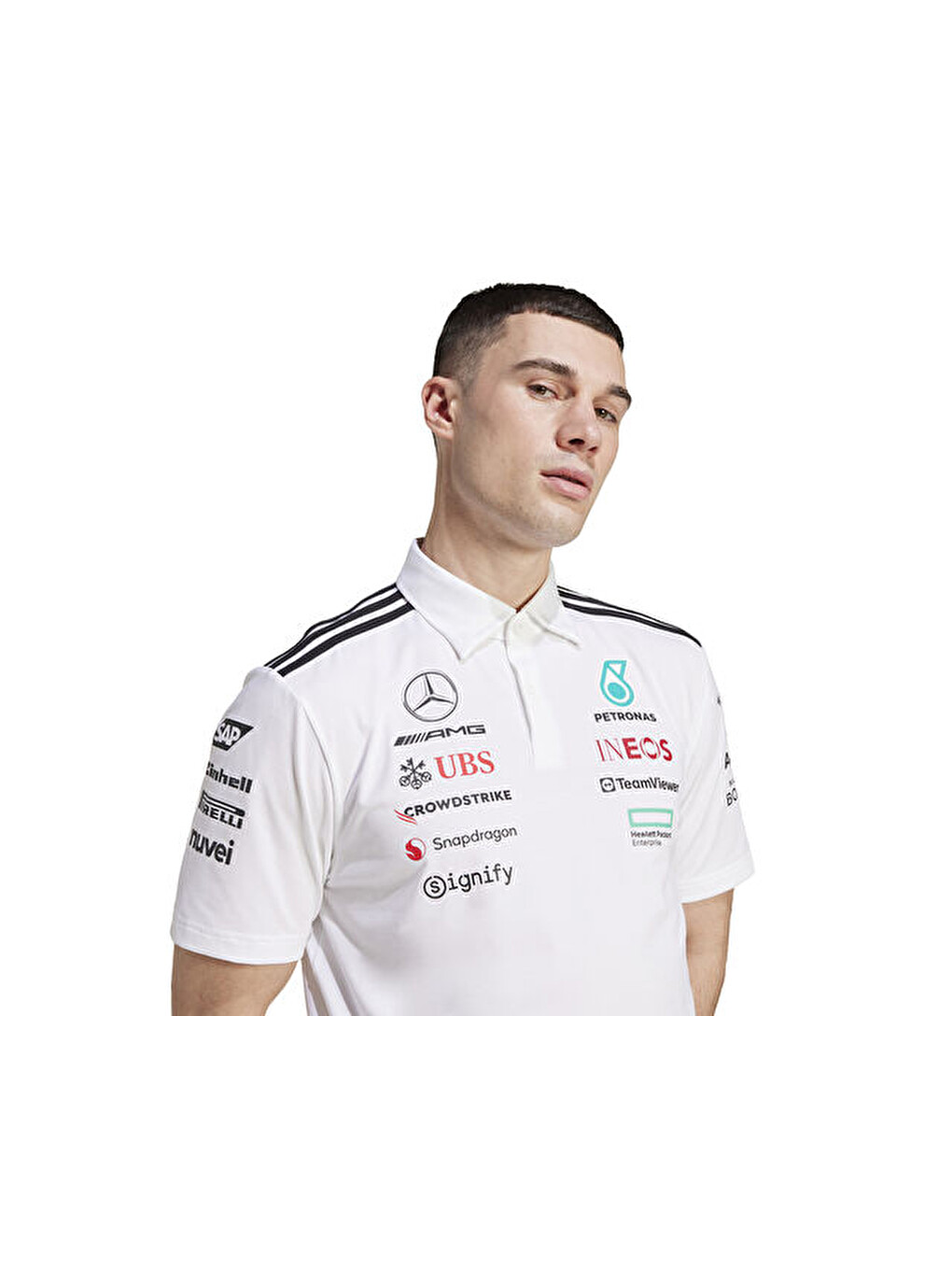 Mer Tm Polo Wm Erkek Antrenman Polo Tişört Jw0586 Beyaz-4