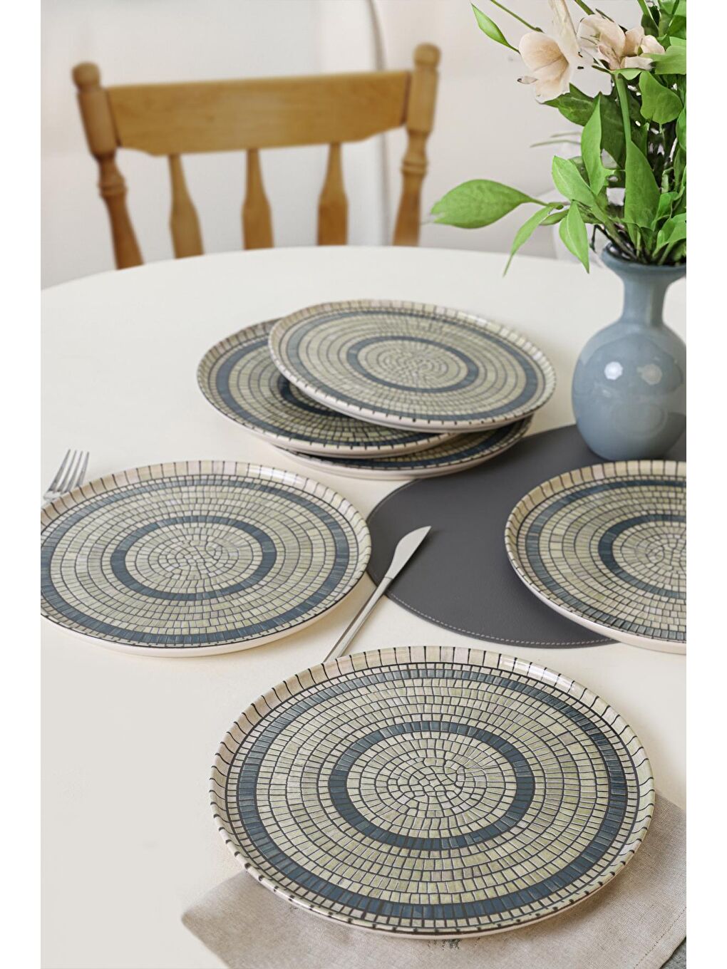 Keramika Karışık Mosaic Marvels Servis Tabağı 28 Cm 6 Adet - 1